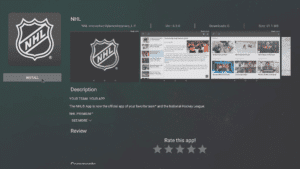 DroidBOX Marknad USA Kanada Mexiko NHL Installera skärm