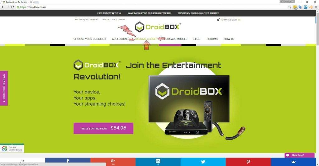 DroidBOX-kaupankäyntikulma