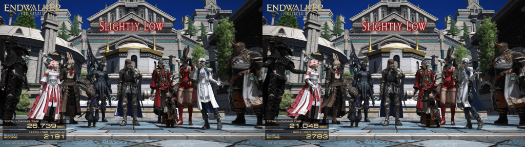 Scores de référence de Final Fantasy XIV : Endwalker