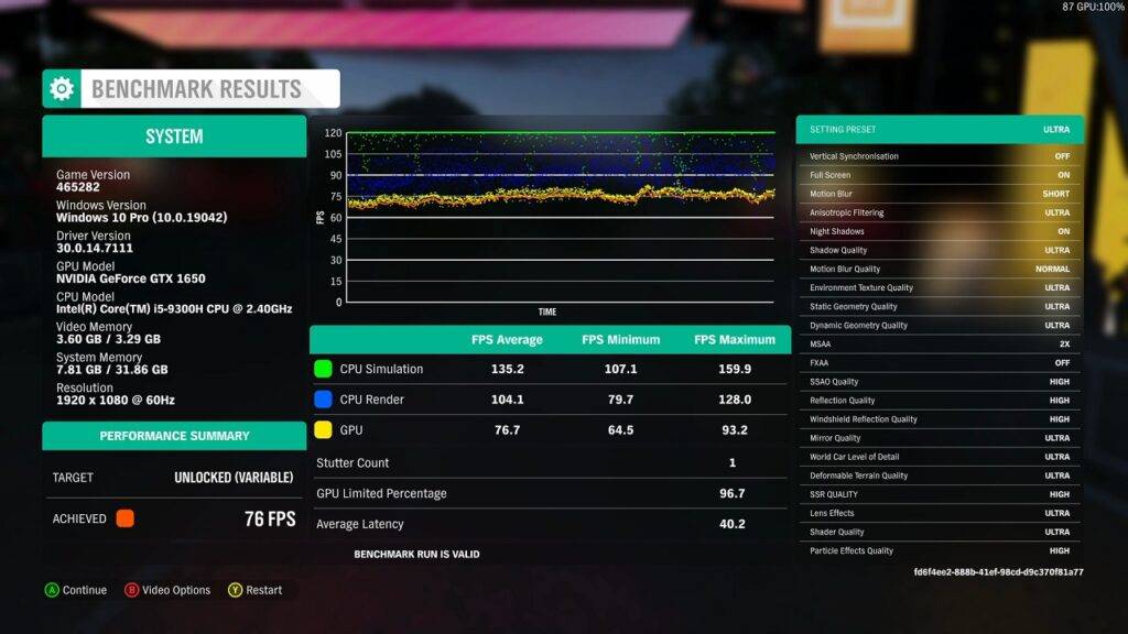 Forza Horizon 4 Benchmark