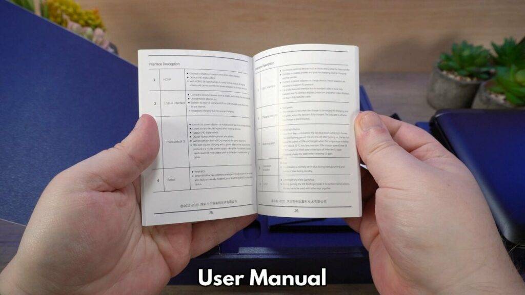 Benutzerhandbuch in vollem Englisch