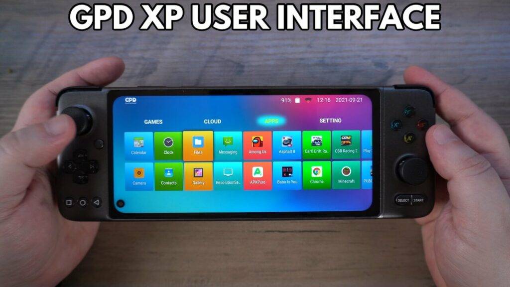 Interface do utilizador GPD XP