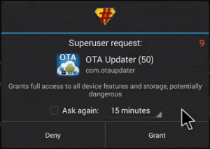 Demande d'OTA SuperSU