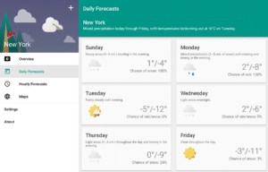 Aplicação simples de meteorologia para Android