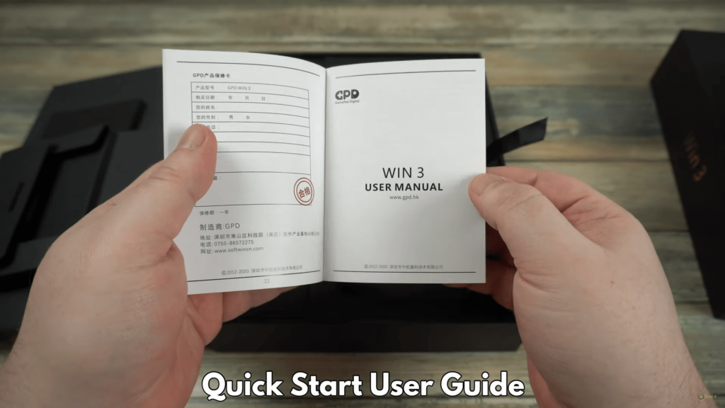 GPD Win 3 quick start guide