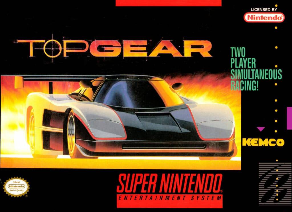 Bästa spelen för RG351P - Top Gear (SNES) NA Boxart
