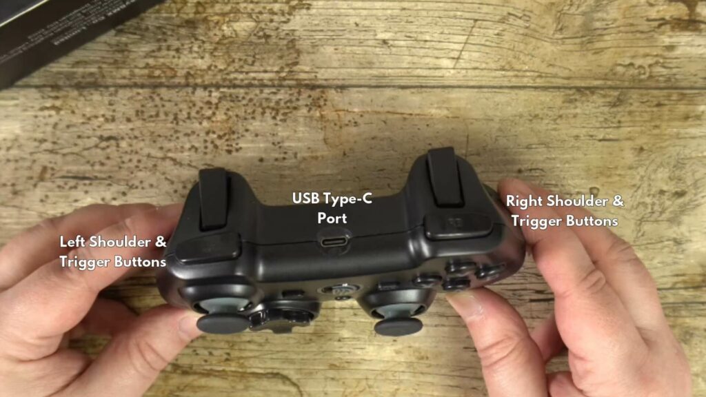 Top view of the Left & Right Trigger & Shoulder Buttons
