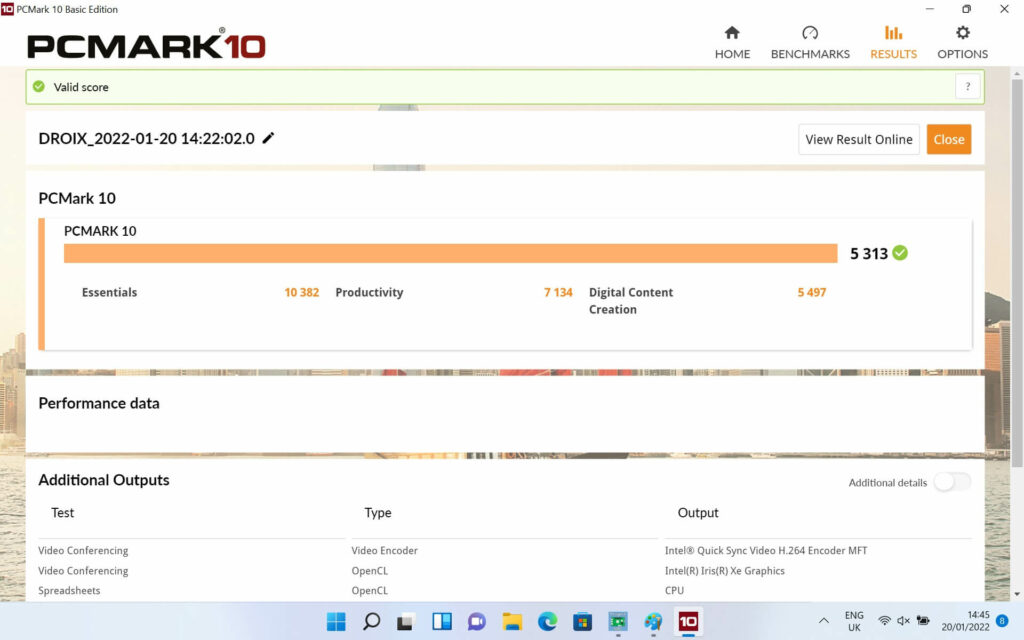 PCMark Benchmark-Ergebnisse