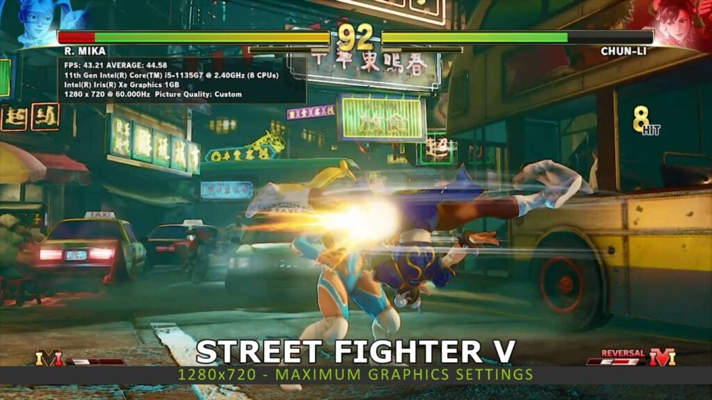 Street Fighter V benchmark-tulos