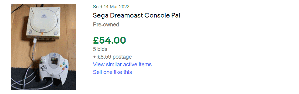 Reasonable prices for a Dreamcast with controller