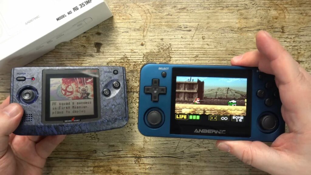 SNK Neo Geo Pocket Color compared to RG351MP from Anbernic