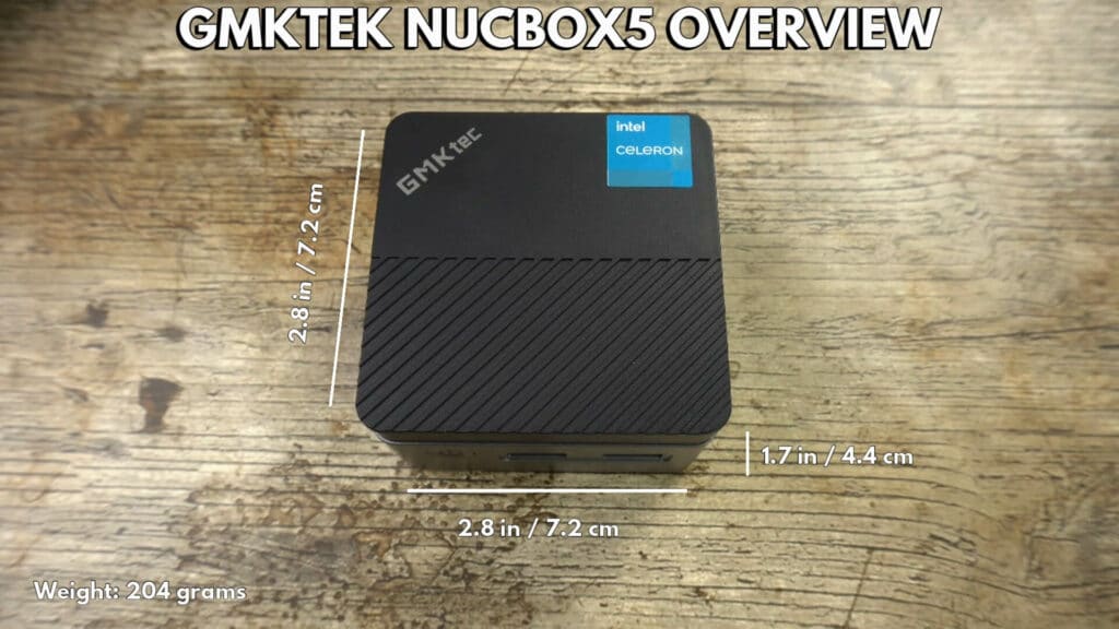 GMKtec NUCBOX5 Dimensioner