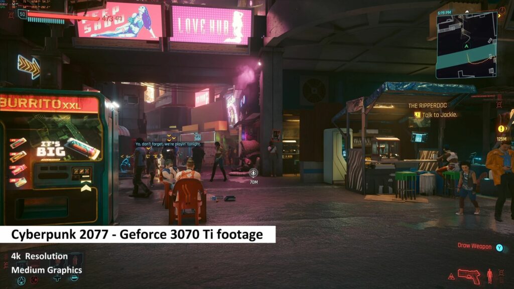 Cyberpunk 2077i en Geforce 3070 Ti
