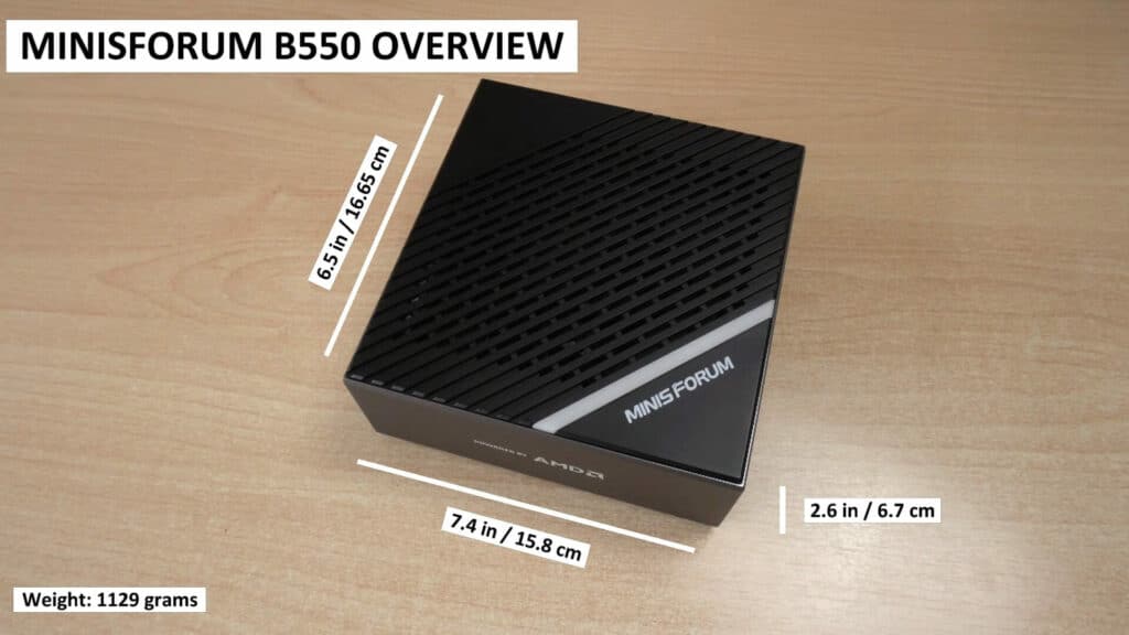 Dimensões do Minisforum B550
