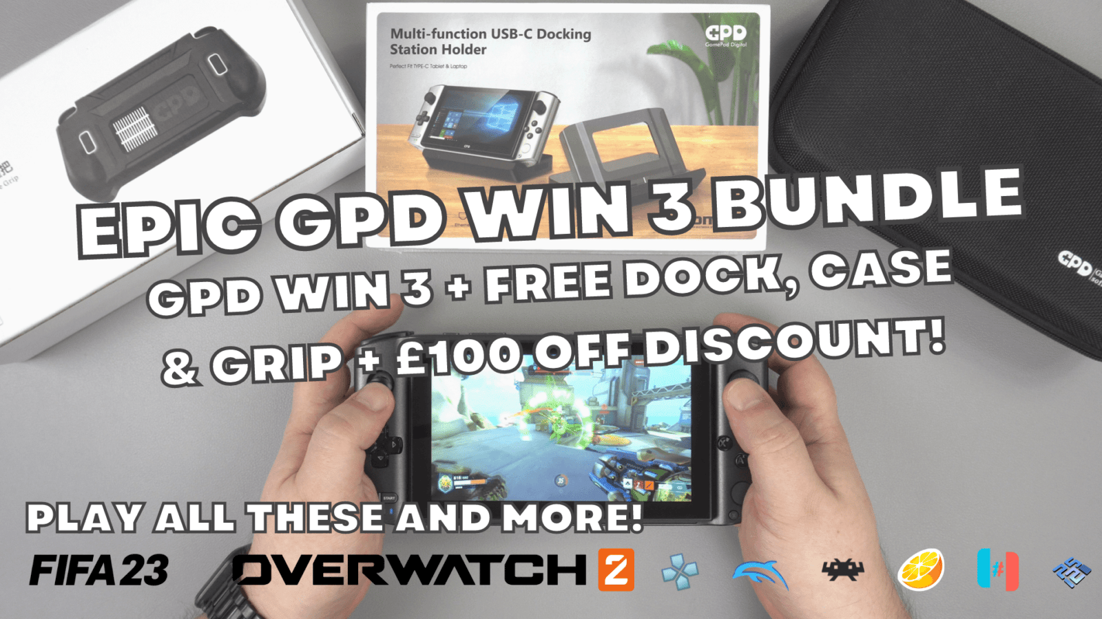 GPD Win 3 with free caryy case, docking station and gaming grip