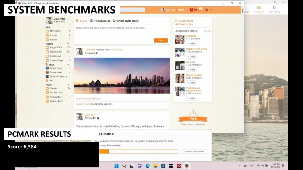 "PCMark Benchmark" rezultatai