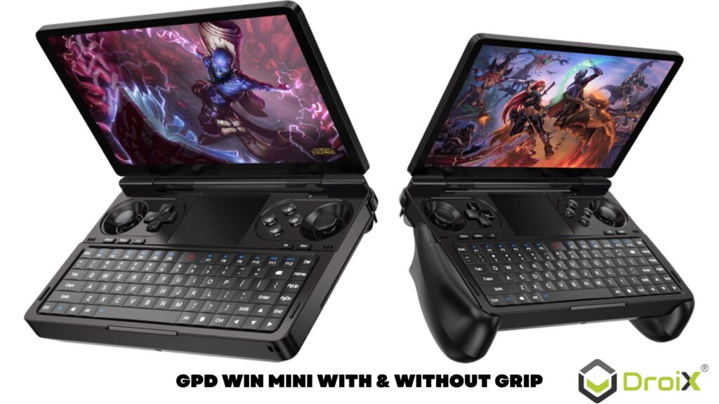 GPD WIN MINI with and without grip
