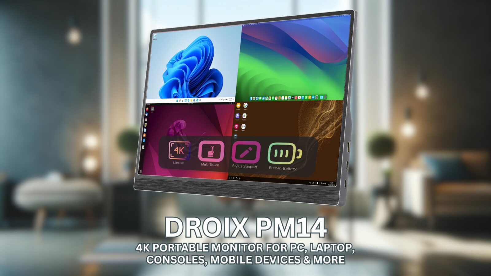 DroiX PM13 portable monitor