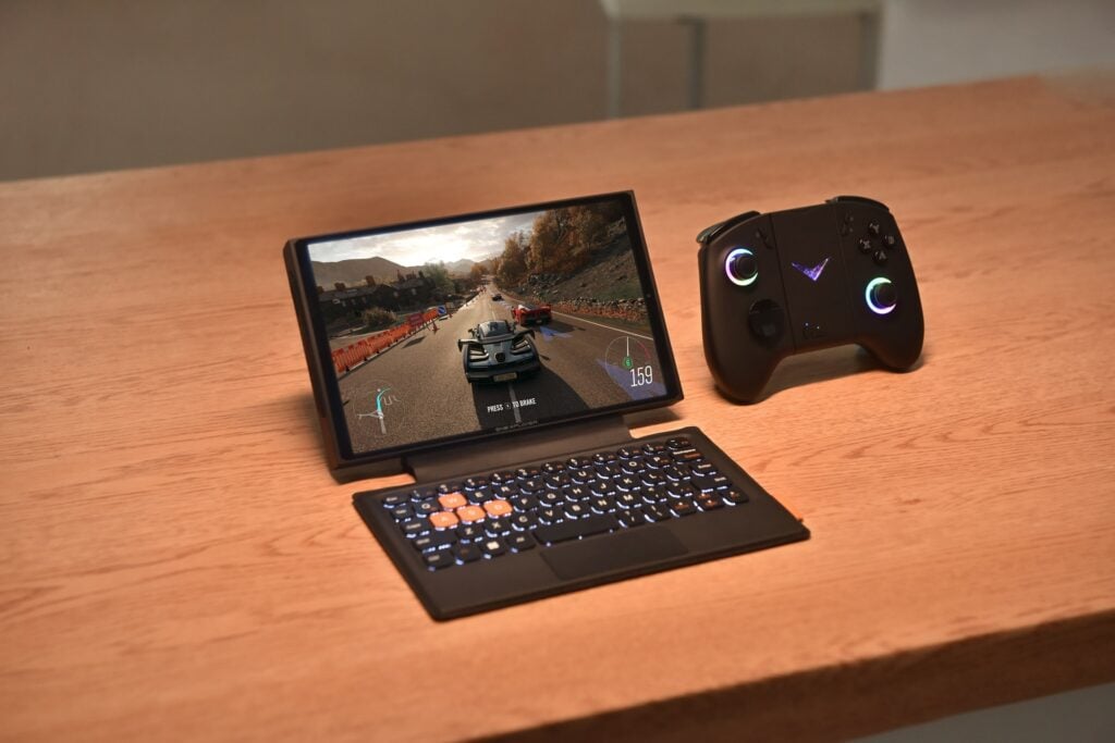 OneXPlayer X1 Mini with keyboard and controller