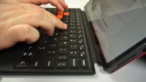 Side view of keyboard