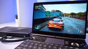 GPD WIN MAX 2 2025 with the GPD G1 eGPU docking station