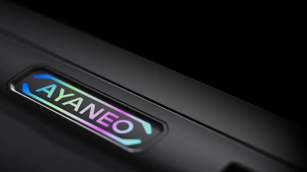 A closer look at the AYANEO NEXT II RGB nameplate