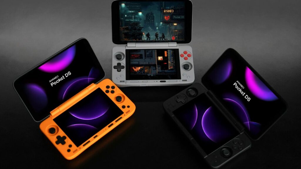 AYANEO Pocket DS available in Starry Yellow, Retro Gray and Shadow Black