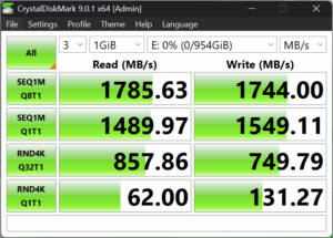 GPD WIN 5 Mini SSD CrystalDiskMark Benchmark