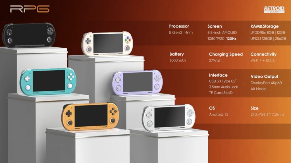 Retroid Pocket 6 colours and specs