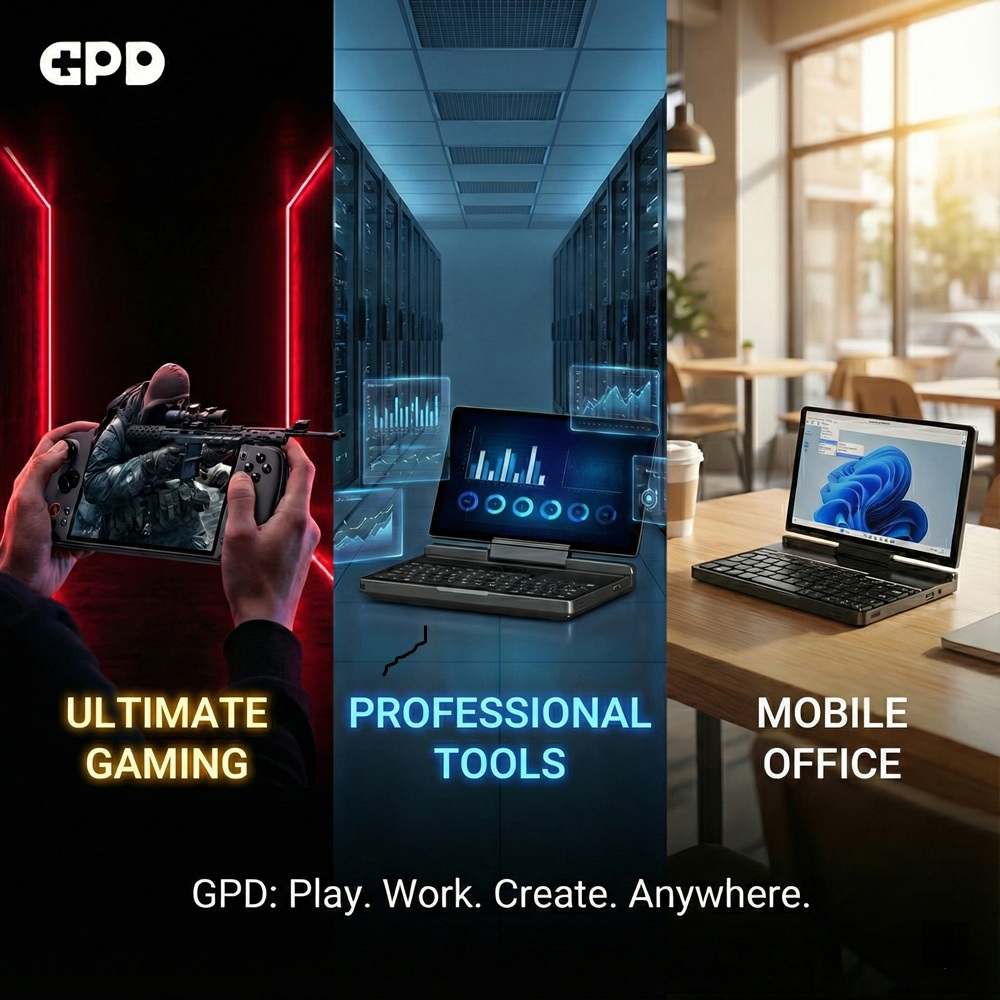 Explore the GPD range of handheld gaming PCs and ultra books