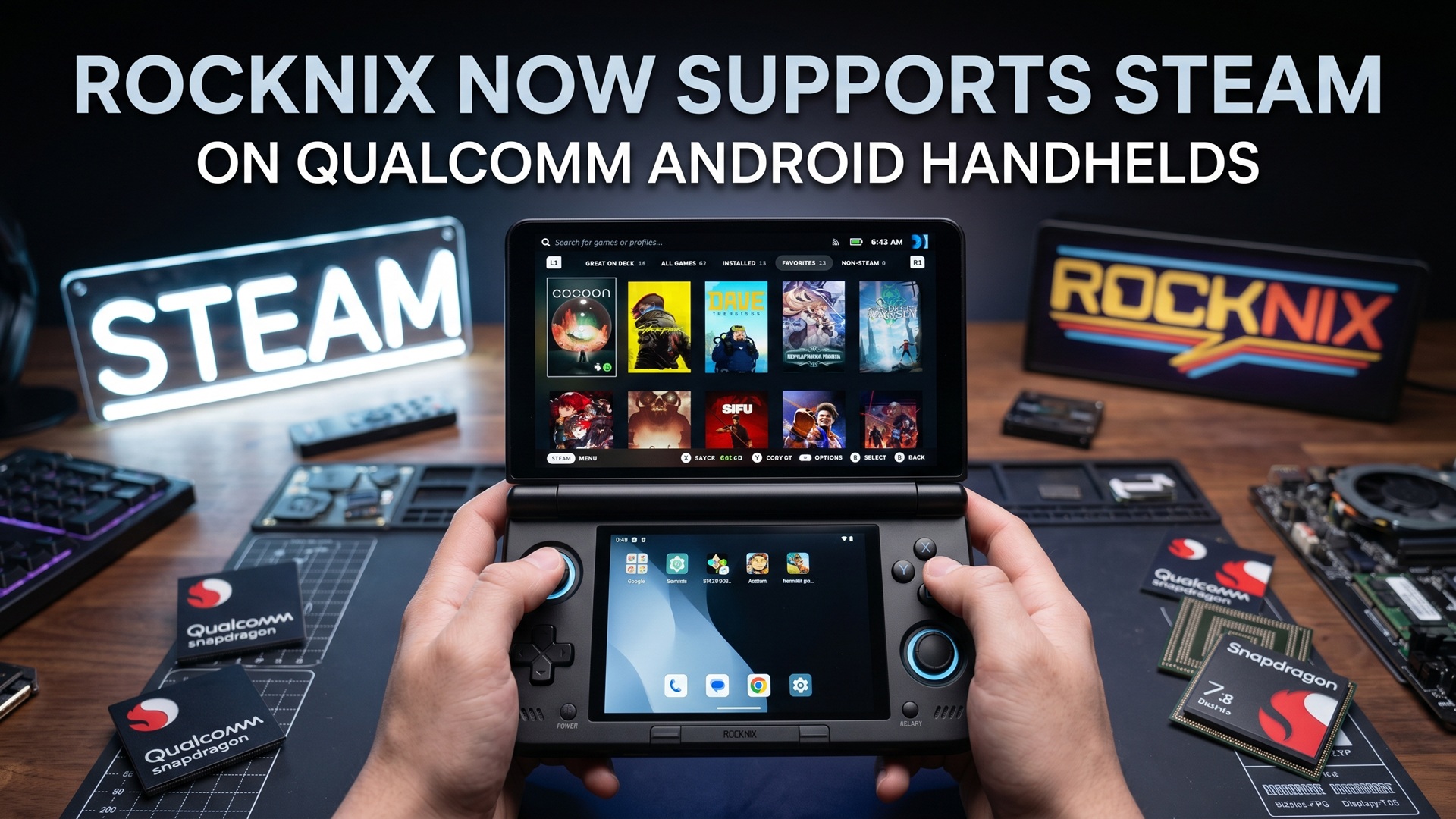 ROCKNIX now supports Steam on Qualcomm Gaming Android handhelds