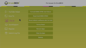 DroidBOX® Control Centre Fixing Kodi and other apps