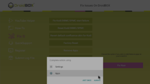 DroidBOX® Control Centre If asked, select the Apps entry