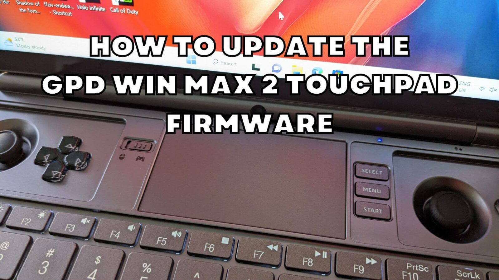 How to update the GPD WIN MAX 2 touchpad firmware