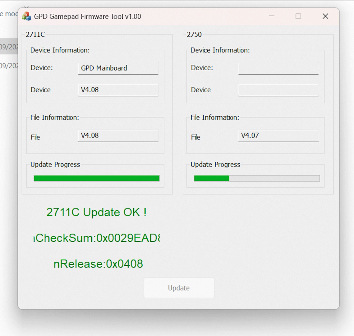 How to update the GPD WIN 4 2023 joystick firmware