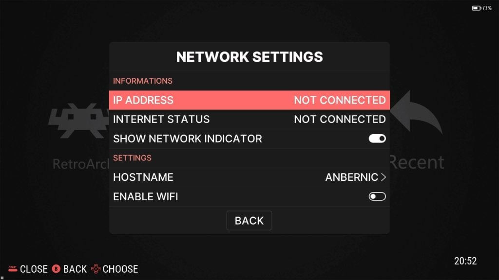 Anbernic ARC Network Settings
