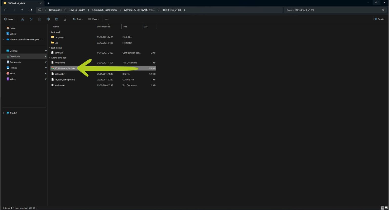 3. Abra SDDiskTool 4. Ejecute SD_Firmware_Tool.exe