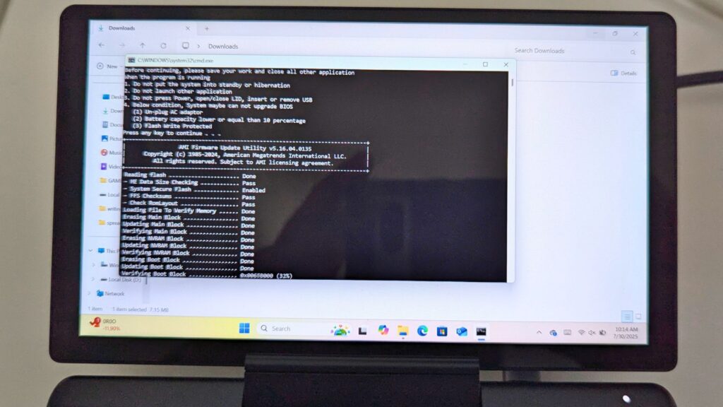Updating GPD MicroPC 2 BIOS - Verifying Boot Block