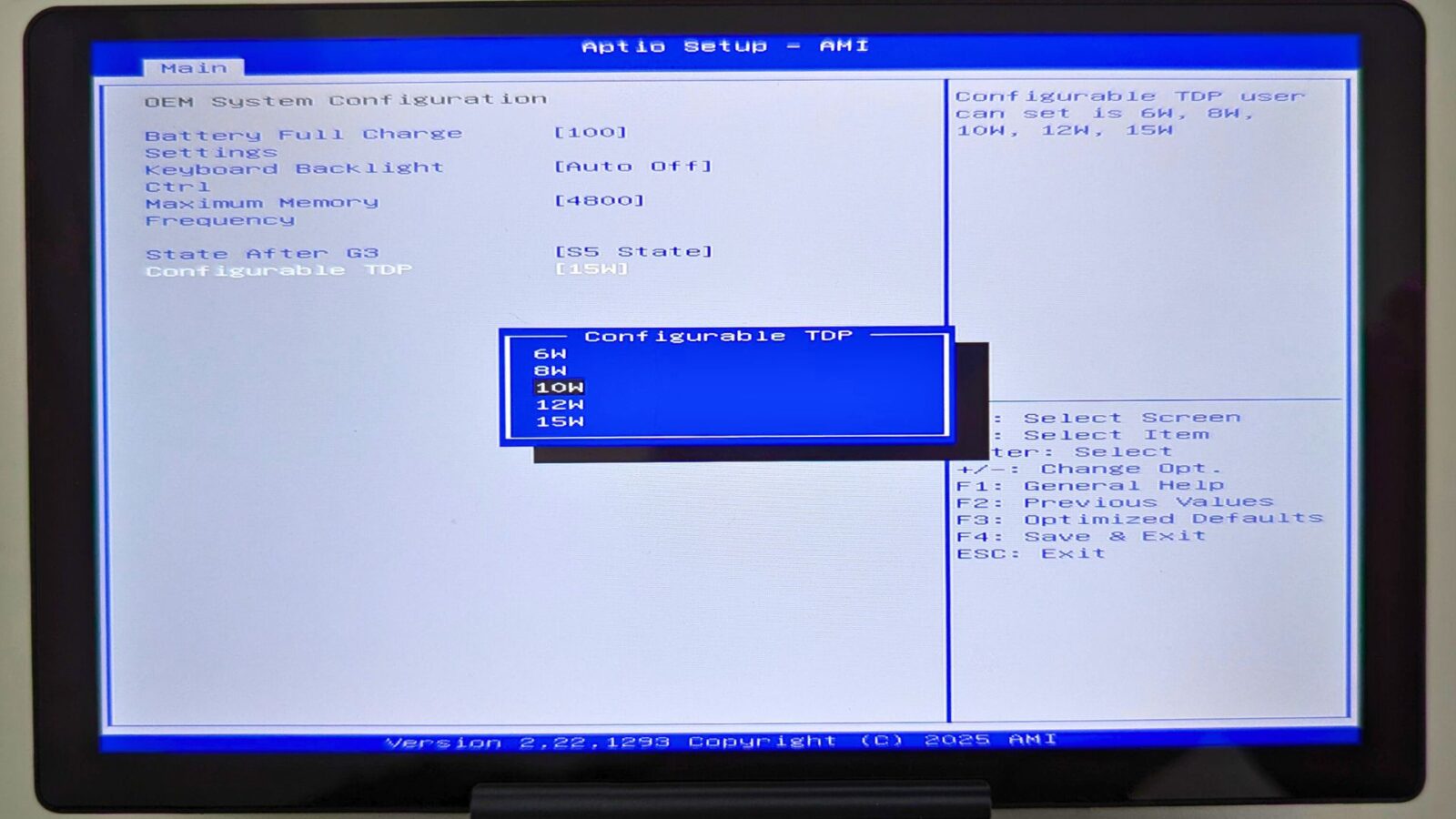 GPD MicroPC 2 TDP Selection