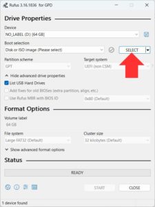 Choose your ISO file