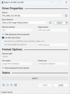 Rufus bootable USB software