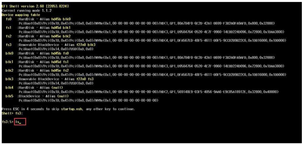 Beelink SER8 BIOS ls prompt