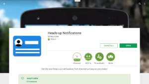 Play Store Heads Up Notifications Installed