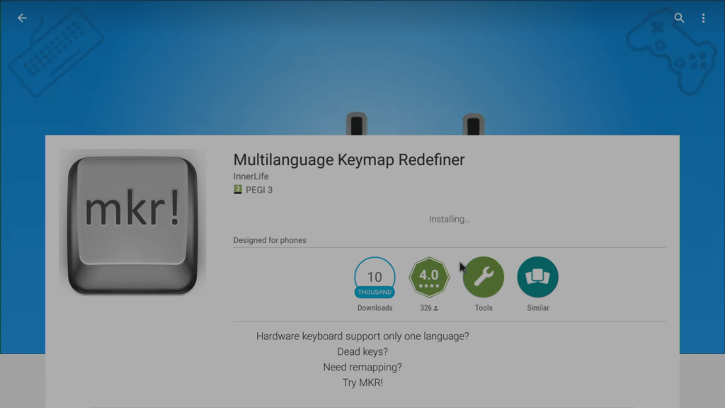 Installazione di Keymap Redefiner multilingue
