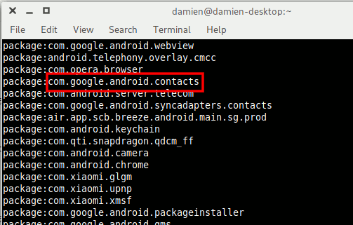 Android Uninstall Bloatware Paketin nimi