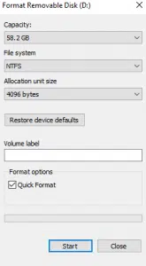 Formater flytbar disk
