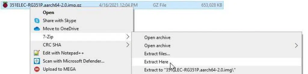 extrair o ficheiro img.gz