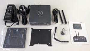 A Mini PC with accessories (Your contents may differ  depending on the model)