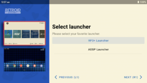 Retroid Pocket 3 Plus Wizard Launcher Selection