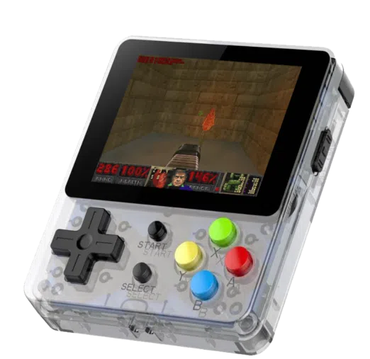 Bittboy LDK Retro Gaming Console Transparent   Playing DOOM